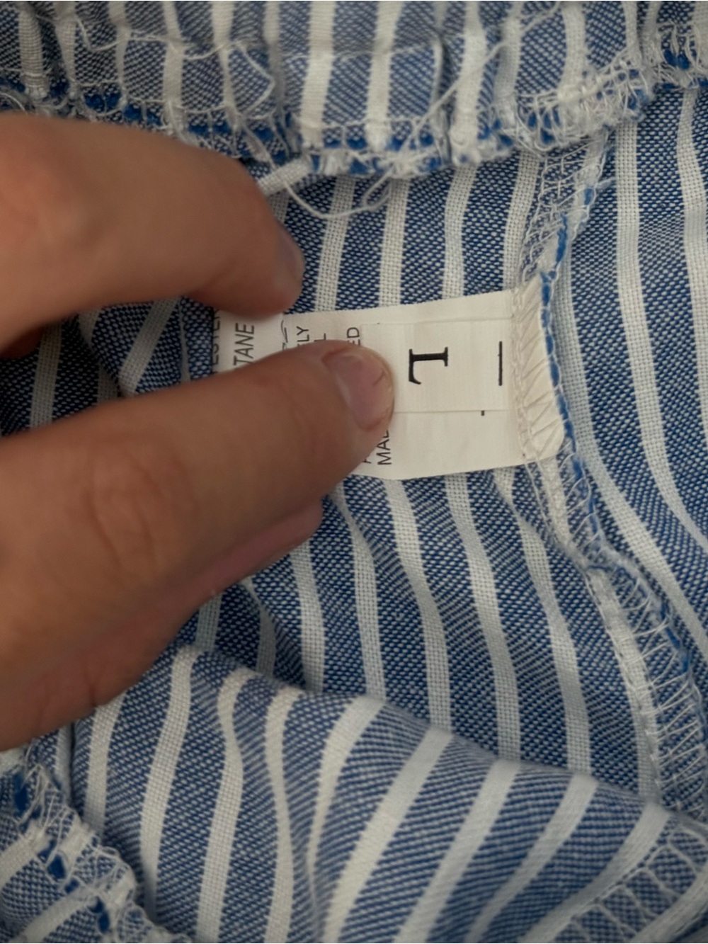 Light Blue and White Striped Drawstring Pants 🐝 - Picture 3 of 3